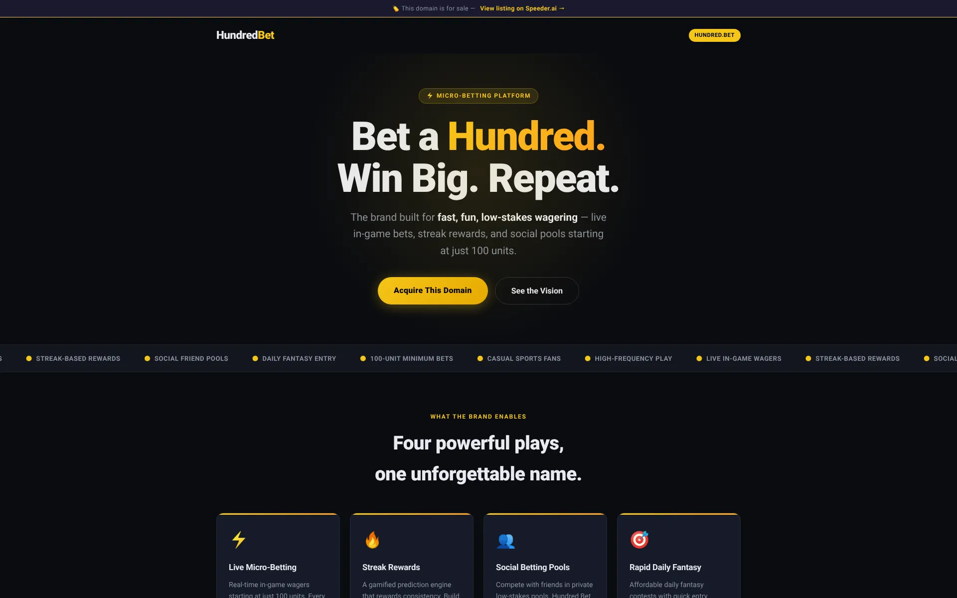 Hundred Bet preview
